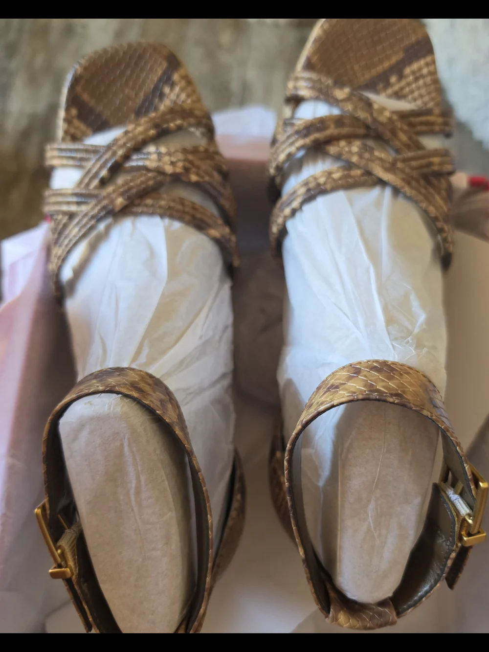 Vince Camuto Brown Woven Strap Women’s Wedges Size 41.5
